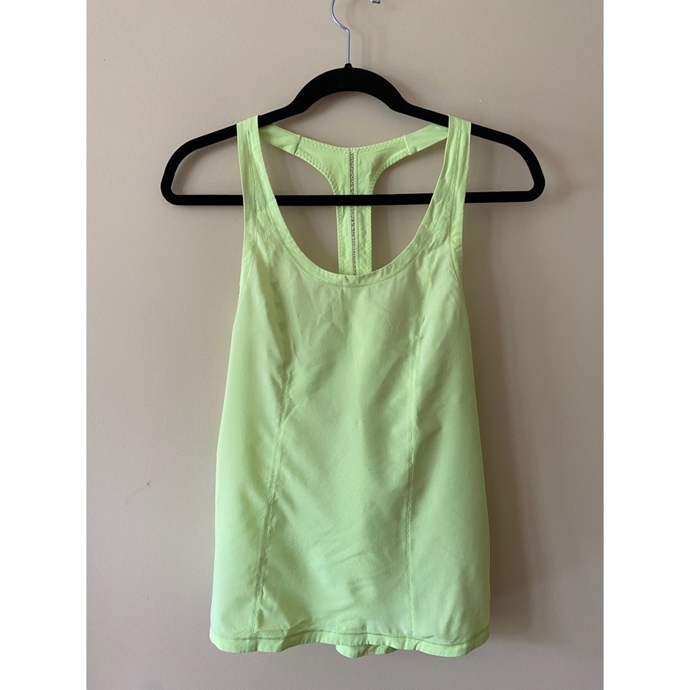 Lululemon neon green tank top athletic top